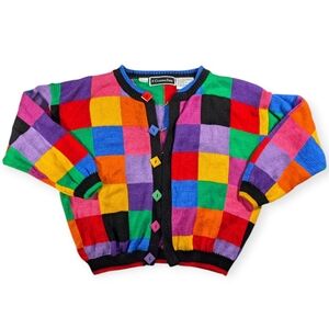 Christine Foley Colorful Patchwork Cardigan